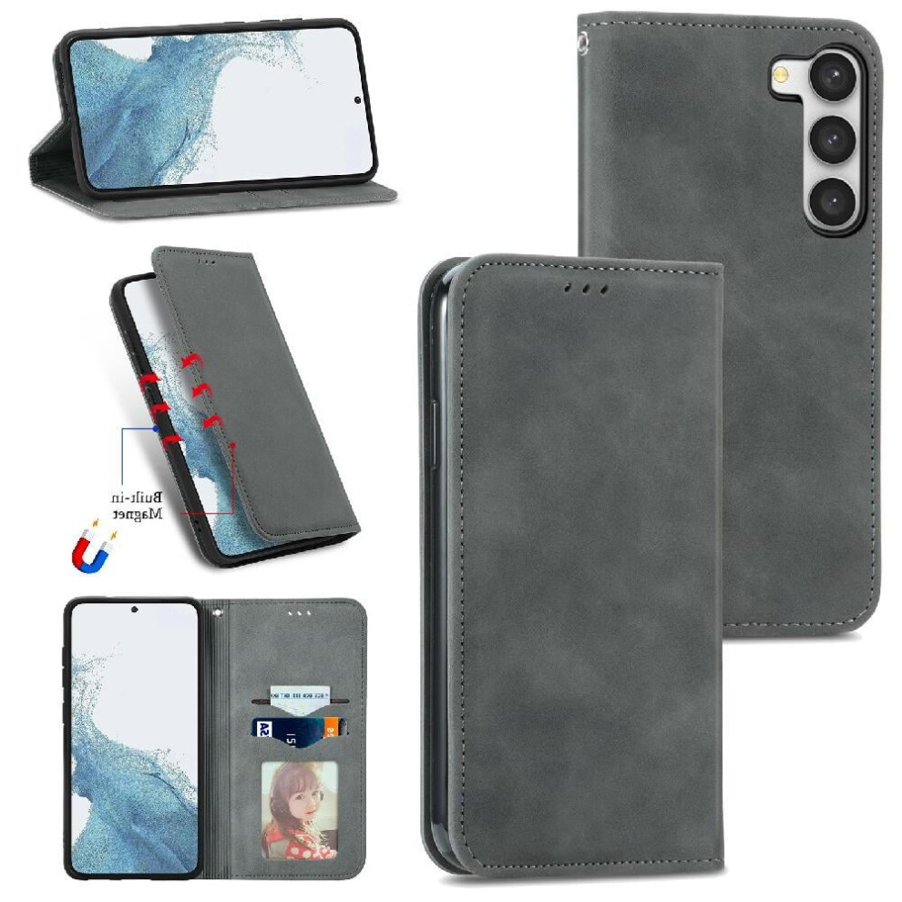 Case For Compatible With Samsung S23 Simple Business Leather Case Flip Cover Shockproof Wallet 9058772057273