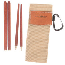 Wooden Folding Chopsticks with Case Lightweight Reusable for Camping Travel Outdoor Compact Storage