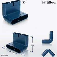 Underfloor Flat Air Duct Air Valve ABS Plastic Flat Oval Tubing Elbow Adapter for Household Commercial HVAC Fresh Air Systems