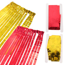 2pcs Heart Pattern Fringe Curtains Tinsel Curtains Party Tassel Curtain Birthday Backdrop Curtains