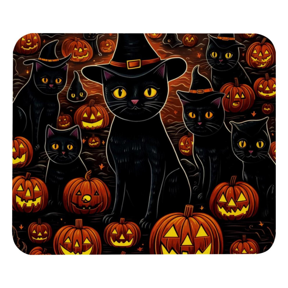 Halloween Cat R Mouse Pad 8.3'' X 9.8'' With Non-Slip Rubber Base, Compatible With Laptops, Gaming & Office 9322103126625