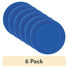 (6 pack) Electric Blue Paper Dessert Plates, 7in, 24ct, Way to Celebrate!