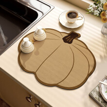 Thanksgiving Kitchen Countertop Tech Cloth Pad, Coffee Table Drying Mat, Heat Insulation & Absorbent, Soft Wash-Free Pad, Khaki