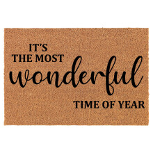 Welcome Doormat Coco Coir Door Mat It's The Most Wonderful Time of The Year Winter Christmas (24" x 16")