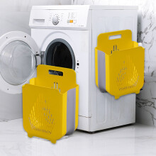 Wall-Mounted Collapsible Laundry Hamper, Breathable Plastic Basket for Bathroom Storage & Organization