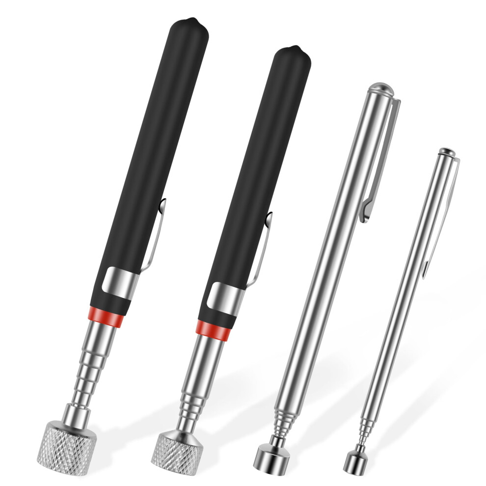 FUYGRCJ 4PCS Magnetic Pickup Tool Set, Telescoping Magnet Stick 1.5/3/10/15LB, Stainless Steel Reacher for Bolts & Screws