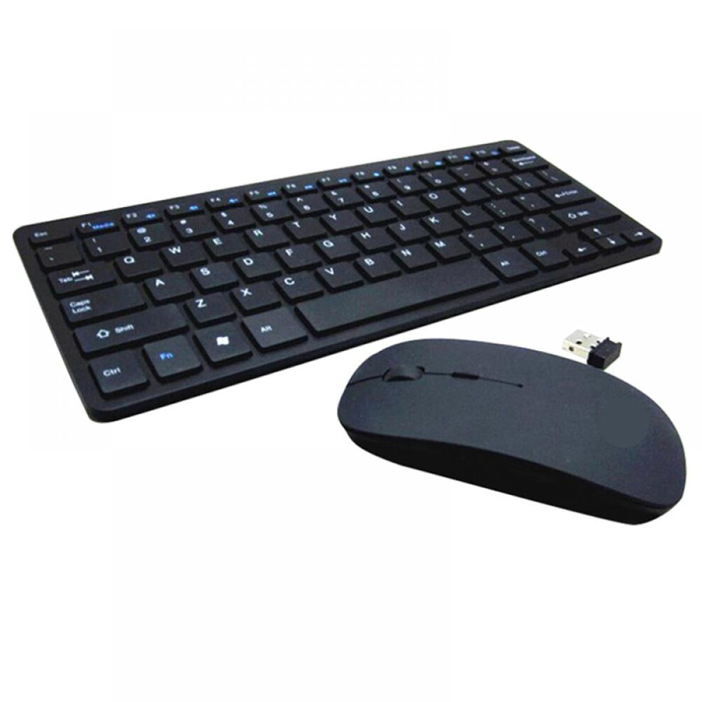 Wireless 2.4G Mini Silent Keyboard And Mouse Combo Set For Compatible With Ipad Android Compatible With Iphone Pc Tablet Black 9322103934633