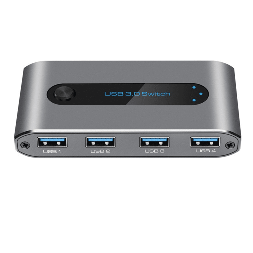Usb Switcher Printer Sharing Usb3.0 Two-Input And Four-Output 2 Computers Share 4 Usb Devices Dark/Gray 9322103934701