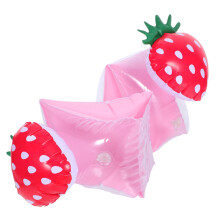 Kids Swim Arm Floaties Strawberry Pattern PVC Bands for Pool Safety and Swimming Training