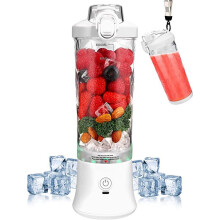 Portable Blender, 20oz Mini Mixer with 6 Blades, Rechargeable BPA-Free, Compatible with Kitchen/Gym/Travel/Office, White