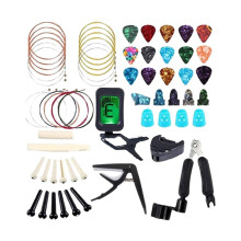 COCEQUC Guitar Accessories Kit,Acoustic Guitar Changing Tool,Including Acoustic Strings, Winder&Cutter, T String Picks, Capo, Guitar Q2L9