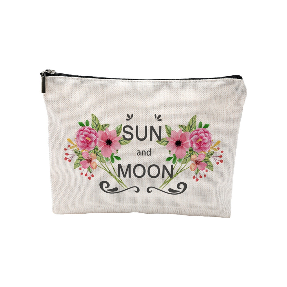 Yakbaofuo Home Textile Storage Love Cosmetic Bag Waterproof Cotton Linen Zipper Bag Cosmetics Jewelry Storage Bag Travel Toiletries Storage Bag
