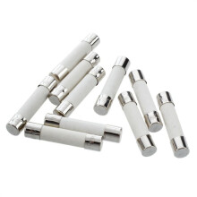 10 pcs AC 250 V 15 A 6 x 30 mm, high speed kick cylindrical fuse tube ceramic white + silver