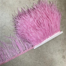 Wholesale 10Yard High Quality Ostrich Feather Trim Fringe Feather Ribbon 10-15CM/4-6Inch Width Sewing Crafts Costumes Decoration Light Rose 2 yards