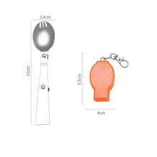 304 Stainless Steel Folding Spoon for Outdoor Use, Tri-fold S Fork