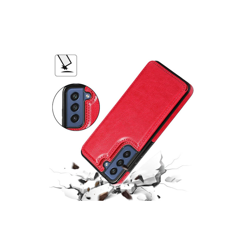 Compatible With Samsung Galaxy S21 Fe - Professional Case With Card Holder Rose Red 9402001788665