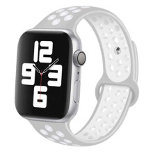 Compatible with Apple Watchwith Apple Watch 38/40/41 Bracelet Silicone Sport Bracelet Gray White Grey