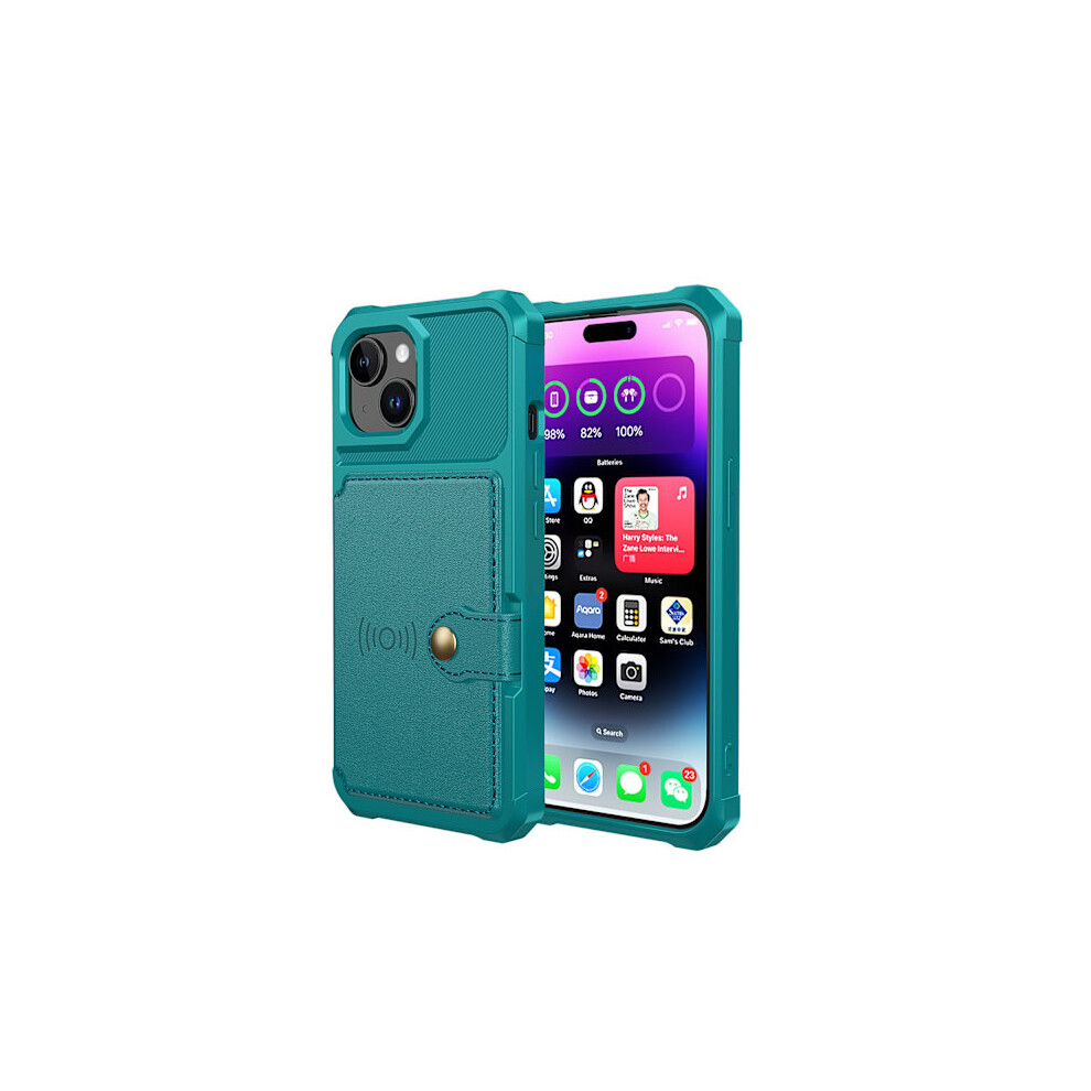 Elegant Wallet Case In Luxurious Pu Leather For Compatible With Iphone 15 Green 9402001788870