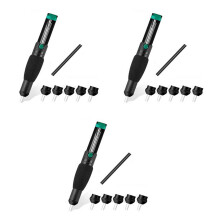Double Ring Desoldering Suction Pump Plastic Powerful Solder Suction Vacuum Sucker Desolder with Extra 15 Nozzles