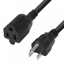 5 Foot Extension Cord, Heavy Duty, 18AWG, Indoor/Outdoor Use, for Workshops, UL Listed,Black