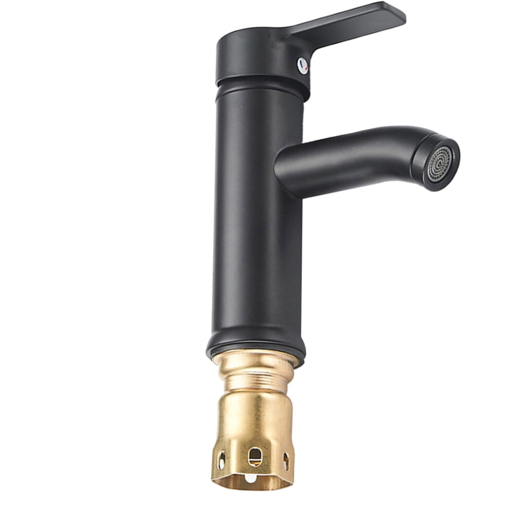 Black Matte Stainless Steel Faucet Hot Cold Water Mixer Bathroom Basin Washbasin Faucet Countertop Kitchen Faucet (Short Version Undercounter) 9085618244245