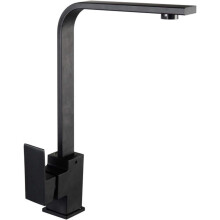 Matte Black Copper Alloy Kitchen Faucet, Single Hole Single Handle Hot & Cold Mixer Tap for Sink, Rotatable Design
