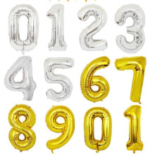 90CM NUMBER BALLOON GOLD and Silver METALLIC Gold Gold-3