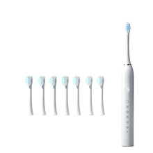 Toothbrush with 8 Brush Heads, compatible with adults, high power rechargeable, 60-day battery, 6 modes, Roman column handle, IPX7 waterproof