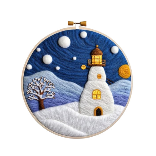 Christmas Needle Beginner Painting with Embroidery Frame Wool Needle 1