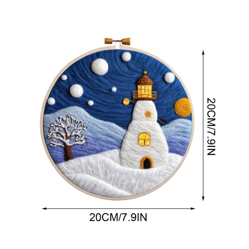 Christmas Needle Beginner Painting with Embroidery Frame Wool Needle 2