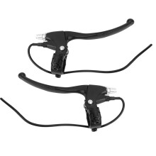 Eatbuy 1 Pair Bike Brake Levers, Aluminum Handlebar Grips with Cable for Electric Bike - Black