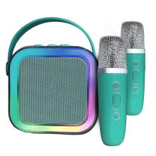 jixopn Bluetooth-Compatible 5.3 Portable Karaoke Machine with Wireless Mic Mini Home Theater Speakers Adjustable LED Lights Gifts for Kids Adults