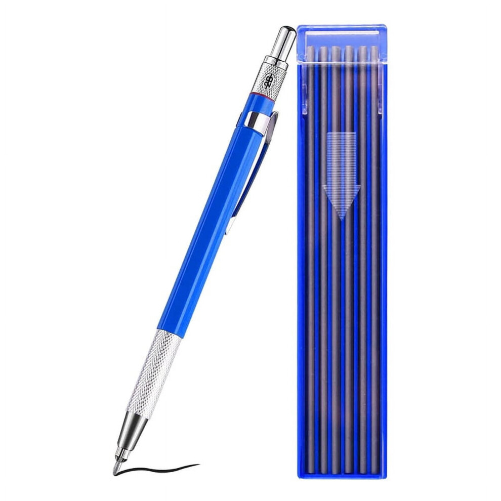 Welders Pencil With 12 Pcs Round Silver Refills, Metal Marker Pen Metal Carbide Scriber Mechanical Pencils 9085618765467