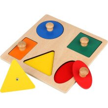 CNKOO Montessori Educational Learning Puzzle Geometric Shape Sorting Toy, Great Preschool Gift for Toddler Shape & Color Sorter (5 Geometry Shape)