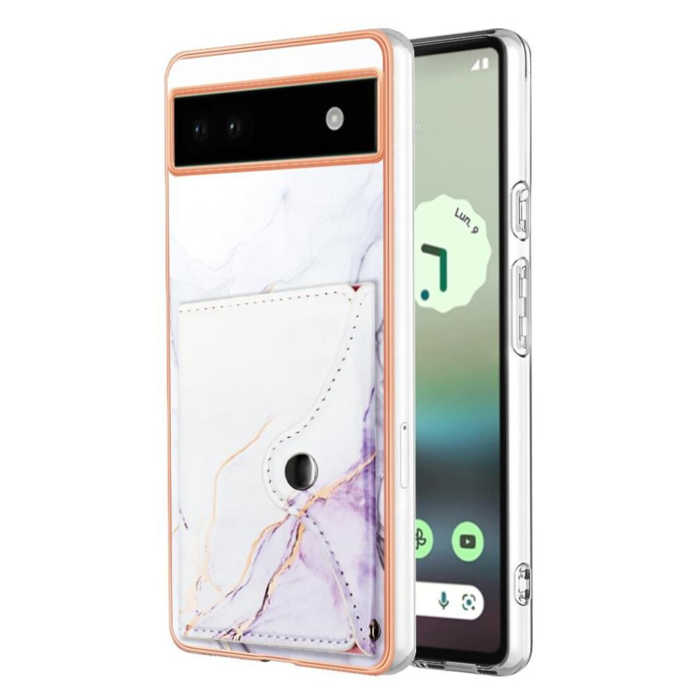 Case For Google Pixel 6A Slim Wallet Card Slots Soft Tpu Bumper Marble 9085618766235