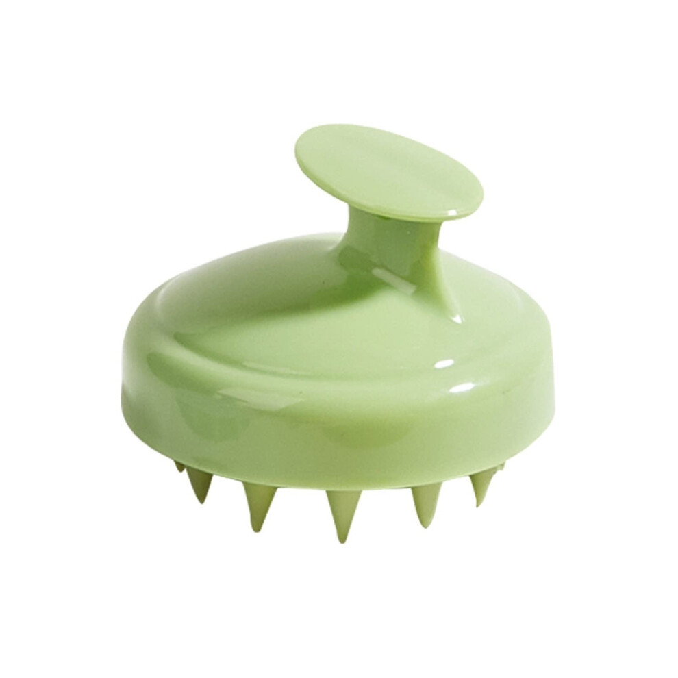 Green Scalp Massager Brush With Silicone Scrubber For Shower, Gentle Cleansing And Comfort Grip,