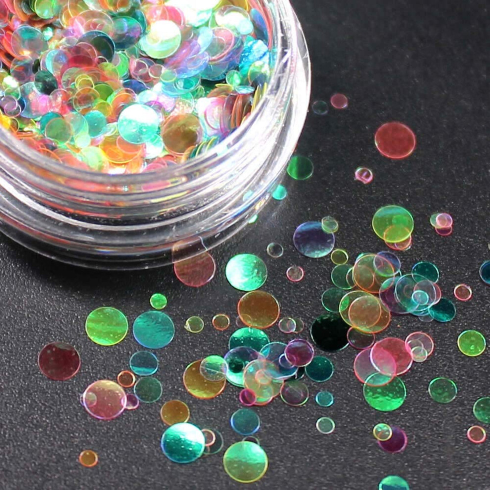 AB Color Rhinestone Nail Art Decorations with Shiny Round Ultrathin Sequins for Manicure 23