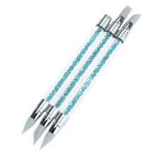3Pcs Nail Art Brushes and Dotting Tools Set Dual Tip Gradient UV Gel Drawing Silicone Pen