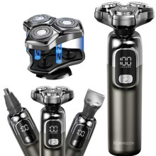 Electric Shaver for Men, IPX6 Waterproof Wet Dry Razor with Nose Hair and Beard Trimmer, USBC Charging