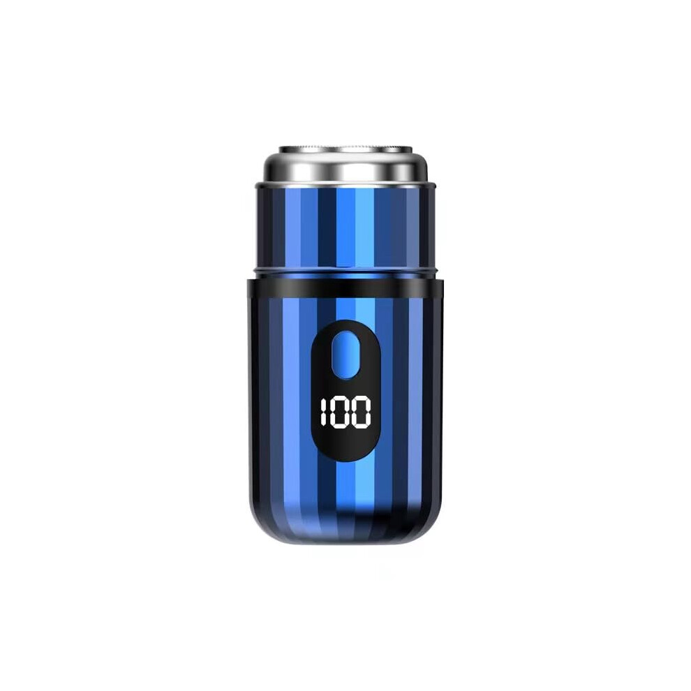 Blue Mini Electric Shaver Compact Waterproof Razor, Typec Fast Charging For Travel And Office,