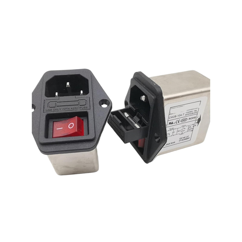 Singlephase 220V Ac Power Filter With Fuse 10A Emi Noise Reduction And Overload Protection 9053599896784