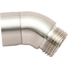 Shower Head Extension Arm 135 Degree Brushed Nickel Metal Connector for Handheld Adapter