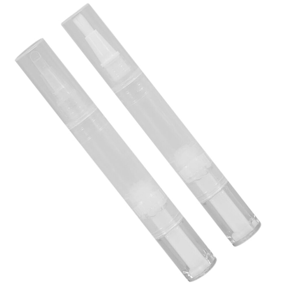 2pcs Empty Lip Gloss Tube and Cuticle Oil Pen 5ml Transparent Refillable Brush Applicator