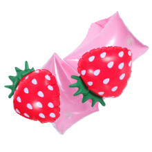 Kids Swim Arm Bands with Cute Strawberry Pattern, Inflatable Arm Rings for Toddler Swimming Training