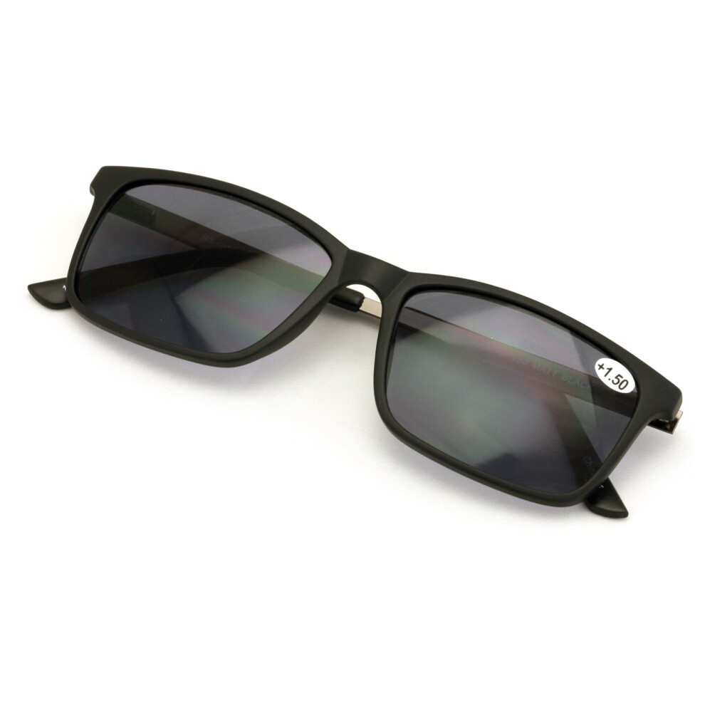 Light Men Premium Rectangle Tr90 With Extended Metal Temple - Extra Large Sunglasses Reader - 147Mm Wide Frame Reading Glasses +2.75