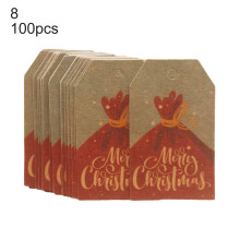 100 Pcs Eco-friendly Christmas Tags Unique Pattern Paper Hanging Gift Labels Xmas Ornaments for Home