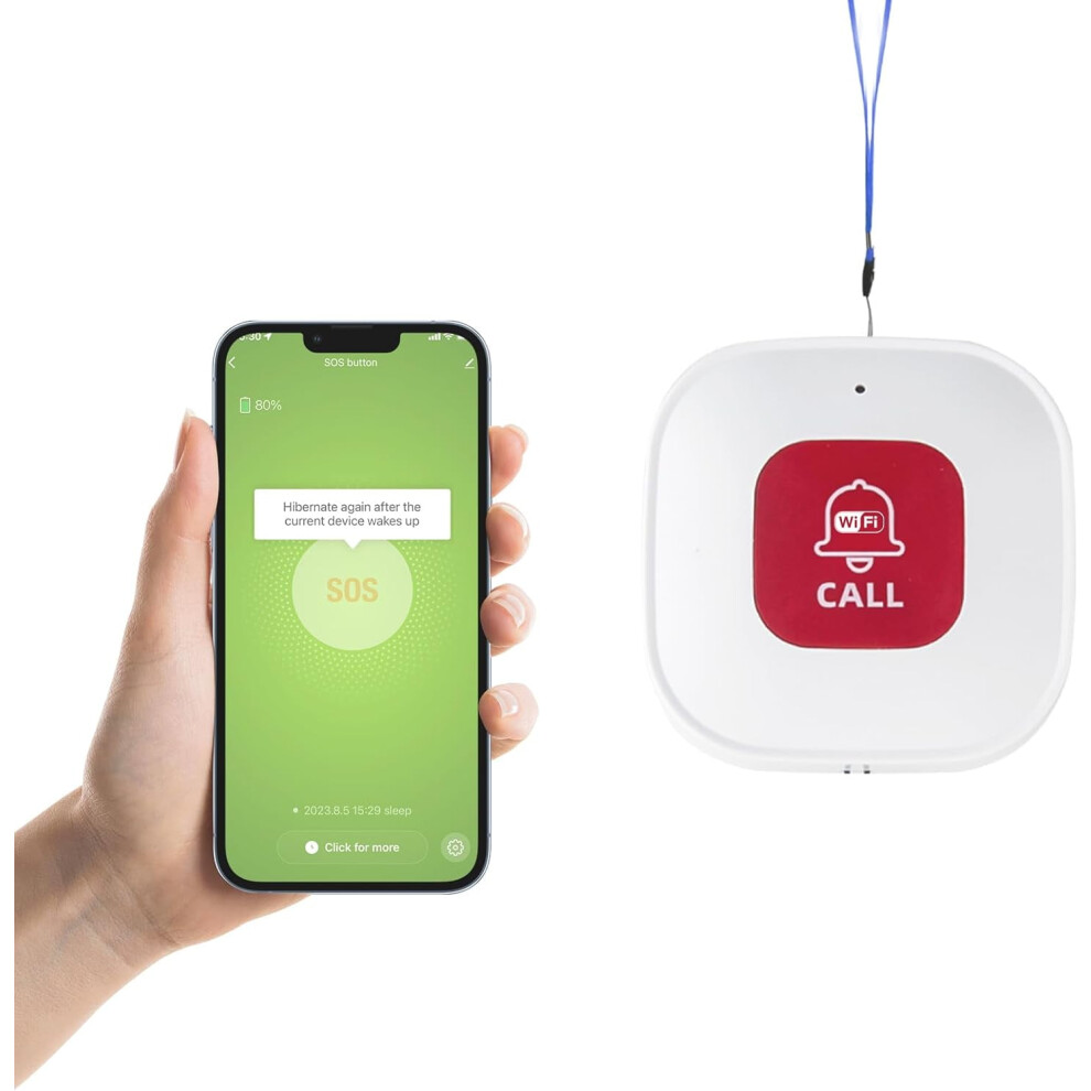 Panic Button, Pagers Life Alert Systems for Seniors no Monthly Fee, Compatible with Tuya Smart/Smart Life