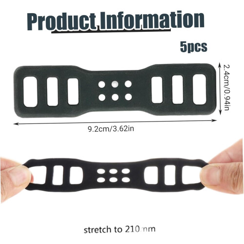 5Pcs Bike Light Mount with Adjustable Silicone Strap, Elastic Handlebar Grip for Flashlight, Phone, Speaker 1
