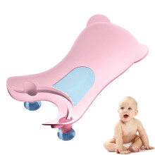 Baby Bath Seat for Sink with Adjustable Height and SpaceSaving Back Hook, Pink 2025