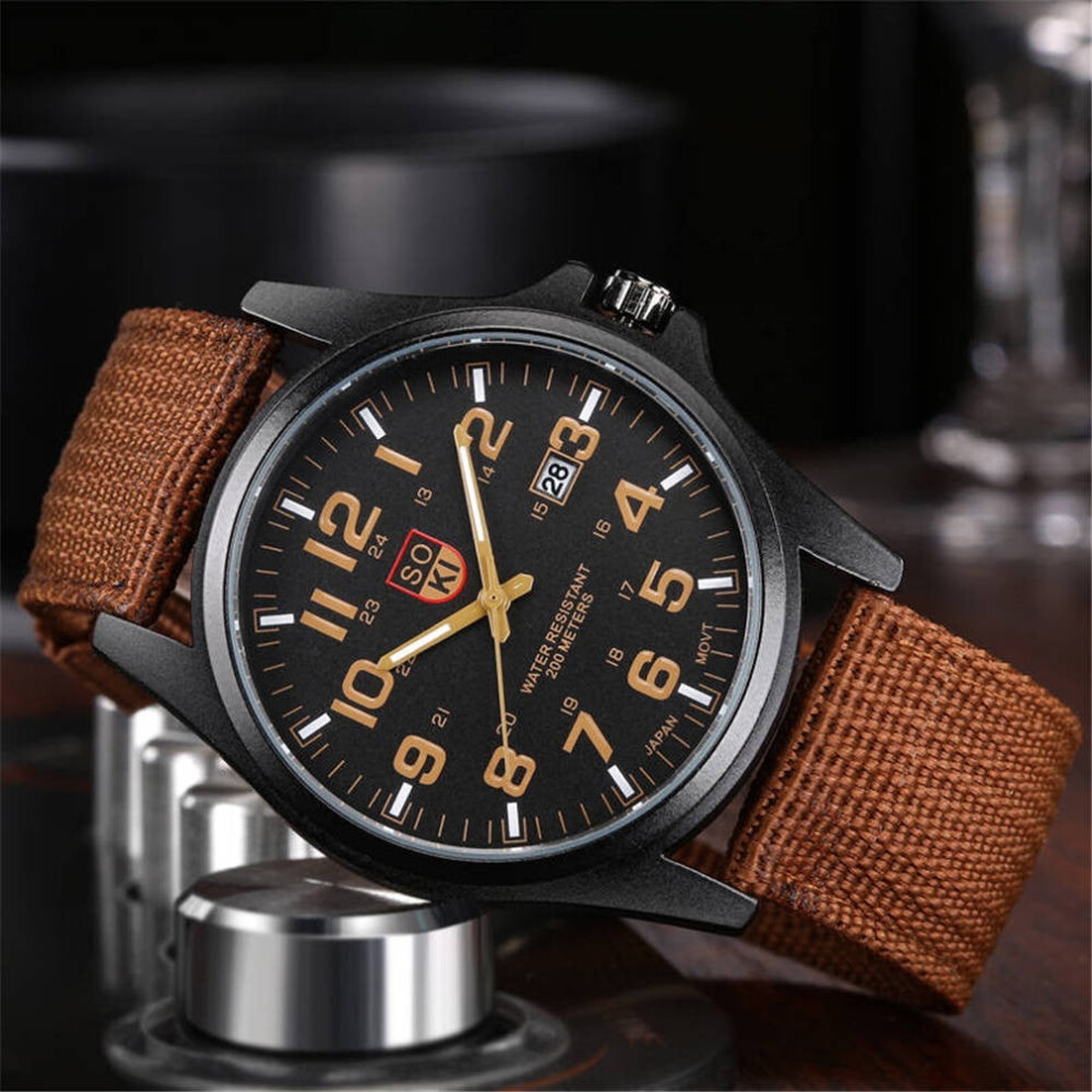 Jacenvly 2024 New Smart Watch Clearance Couple Fashion Nylon Strap Analog Quartz Round Wrist Watch Watches Watch Batteries Brown 9058772560582